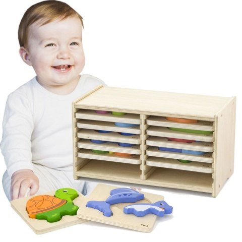 Viga Toys Puzzle drewniane 12 plansz Viga Toys Viga Toys Puzzle drewniane 12 plansz Viga Toys