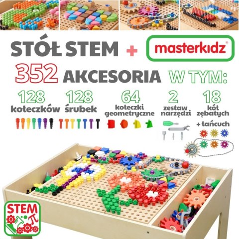 MASTERKIDZ Drewniany Stół Edukacyjny + AKCESORIA STEM WALL Masterkidz MASTERKIDZ Drewniany Stół Edukacyjny + AKCESORIA STEM WALL Masterkidz