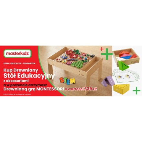 MASTERKIDZ Drewniany Stół Edukacyjny + AKCESORIA STEM WALL Masterkidz MASTERKIDZ Drewniany Stół Edukacyjny + AKCESORIA STEM WALL Masterkidz