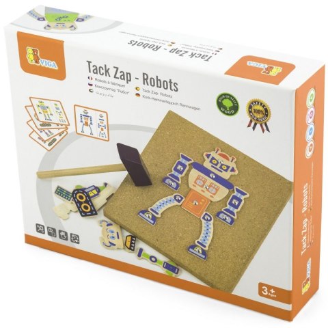 VIGA Drewniana Przybijanka Roboty 45 elementów Montessori Viga Toys VIGA Drewniana Przybijanka Roboty 45 elementów Montessori Viga Toys