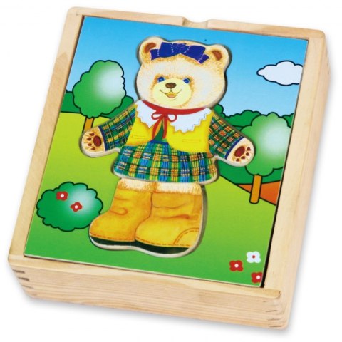 VIGA Drewniana Układanka Logiczna Puzzle Ubierz Misia Dziewczynkę Viga Toys VIGA Drewniana Układanka Logiczna Puzzle Ubierz Misia Dziewczynkę Viga Toys
