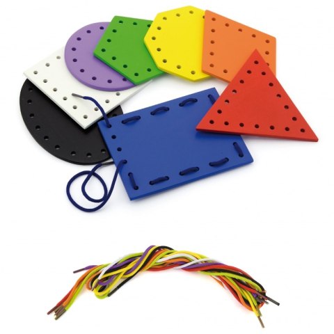 VIGA Drewniane Kształty do nawlekania i sznurowania Montessori Viga Toys VIGA Drewniane Kształty do nawlekania i sznurowania Montessori Viga Toys