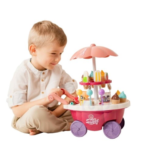 WOOPIE Sklep Food Truck Cukiernia Wózek Stoisko z Lodami Słodyczami Dźwięk Światło + 36 Akc Woopie WOOPIE Sklep Food Truck Cukiernia Wózek Stoisko z Lodami Słodyczami Dźwięk Światło + 36 Akc Woopie