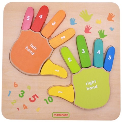 MASTERKIDZ Edukacyjna Tabliczka Drewniana Liczenie Na Palcach Masterkidz MASTERKIDZ Edukacyjna Tabliczka Drewniana Liczenie Na Palcach Masterkidz