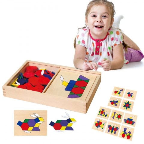 VIGA Drewniana Mozaika Geometryczna Klocki Dienesa Układanka Logiczna Montessori148 el Viga Toys VIGA Drewniana Mozaika Geometryczna Klocki Dienesa Układanka Logiczna Montessori148 el Viga Toys
