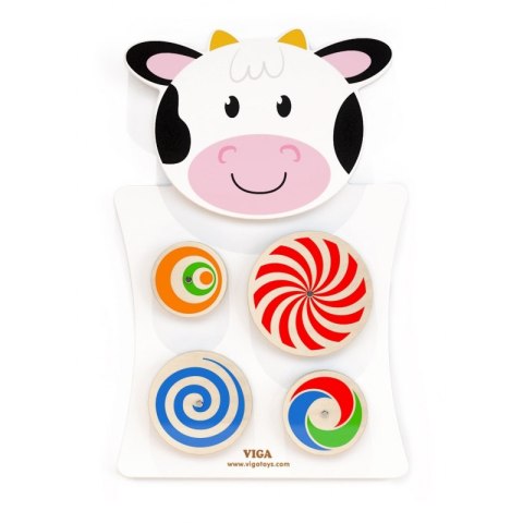 VIGA Drewniana Tablica Manipulacyjna Krówka Certyfikat FSC Montessori Viga Toys VIGA Drewniana Tablica Manipulacyjna Krówka Certyfikat FSC Montessori Viga Toys