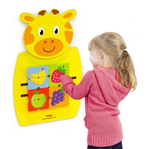 VIGA Drewniana Tablica Manipulacyjna Żyrafka Certyfikat FSC Montessori Viga Toys VIGA Drewniana Tablica Manipulacyjna Żyrafka Certyfikat FSC Montessori Viga Toys