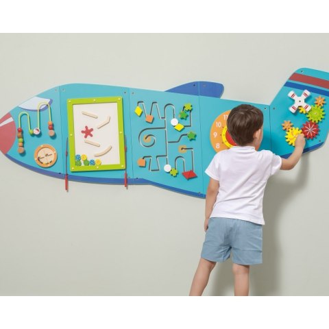 VIGA Drewniana Tablica Sensoryczna Manipulacyjna Samolot Certyfikat FSC Montessori Viga Toys VIGA Drewniana Tablica Sensoryczna Manipulacyjna Samolot Certyfikat FSC Montessori Viga Toys