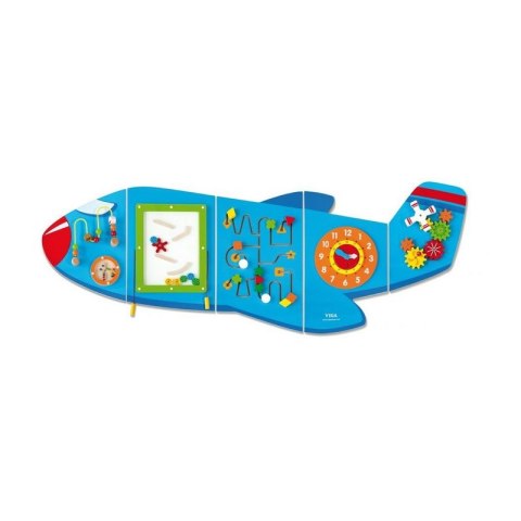 VIGA Drewniana Tablica Sensoryczna Manipulacyjna Samolot Certyfikat FSC Montessori Viga Toys VIGA Drewniana Tablica Sensoryczna Manipulacyjna Samolot Certyfikat FSC Montessori Viga Toys