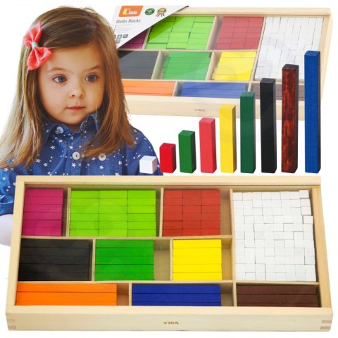 VIGA Drewniane Patyczki Edukacyjne Matematyczne Klocki Cuisenaire'a Viga Toys VIGA Drewniane Patyczki Edukacyjne Matematyczne Klocki Cuisenaire'a Viga Toys