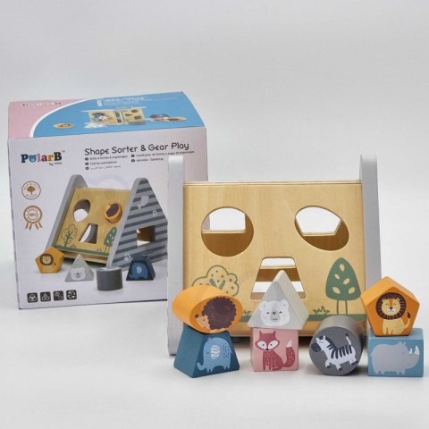 VIGA PolarB Drewniany sorter z klockami piramida Układanka Viga Toys VIGA PolarB Drewniany sorter z klockami piramida Układanka Viga Toys