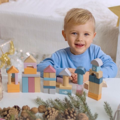 VIGA PolarB Zestaw drewnianych klocków w wiaderku - 60 elementów Viga Toys VIGA PolarB Zestaw drewnianych klocków w wiaderku - 60 elementów Viga Toys