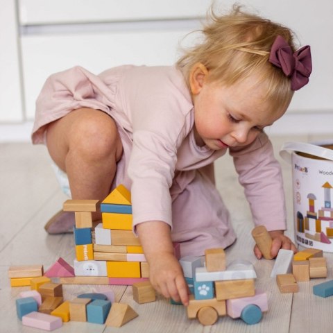 VIGA PolarB Zestaw drewnianych klocków w wiaderku - 60 elementów Viga Toys VIGA PolarB Zestaw drewnianych klocków w wiaderku - 60 elementów Viga Toys
