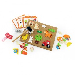VIGA Przybijanka Drewniana Farma Tablica Korkowa Montessori Viga Toys