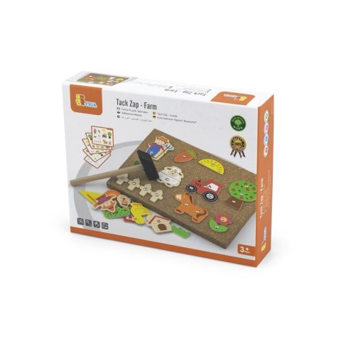 VIGA Przybijanka Drewniana Farma Tablica Korkowa Montessori Viga Toys VIGA Przybijanka Drewniana Farma Tablica Korkowa Montessori Viga Toys