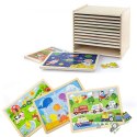 Viga Zestaw Puzzle drewniane 12 układanek po 24 el. na stojaku Viga Toys Viga Zestaw Puzzle drewniane 12 układanek po 24 el. na stojaku Viga Toys