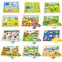 Viga Zestaw Puzzle drewniane 12 układanek po 24 el. na stojaku Viga Toys Viga Zestaw Puzzle drewniane 12 układanek po 24 el. na stojaku Viga Toys
