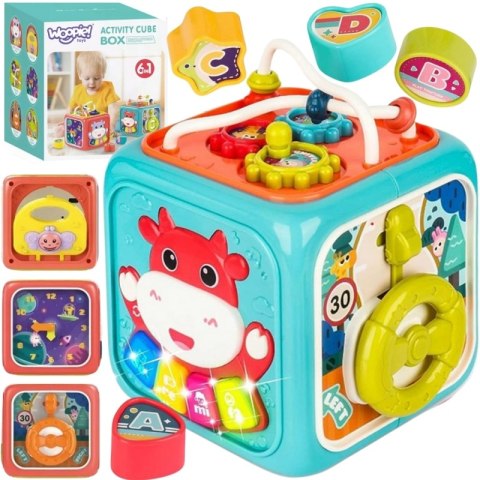 WOOPIE BABY Interaktywna Kostka Sensoryczna Edukacyjna Montessori Sorter 6w1 Woopie Baby
