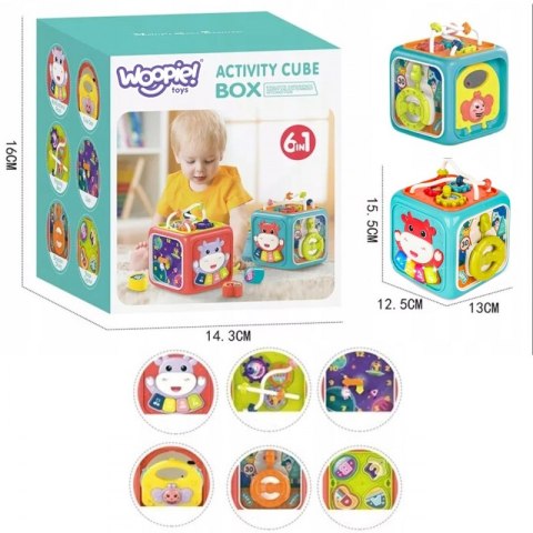 WOOPIE BABY Interaktywna Kostka Sensoryczna Edukacyjna Montessori Sorter 6w1 Woopie Baby WOOPIE BABY Interaktywna Kostka Sensoryczna Edukacyjna Montessori Sorter 6w1 Woopie Baby