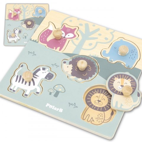 VIGA PolarB Drewniane Puzzle Zwierzęta z Pinezkami Viga Toys VIGA PolarB Drewniane Puzzle Zwierzęta z Pinezkami Viga Toys