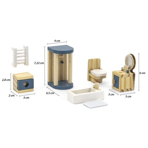 VIGA PolarB Zestaw Mebelków do Domku dla Lalek Łazienka Viga Toys VIGA PolarB Zestaw Mebelków do Domku dla Lalek Łazienka Viga Toys