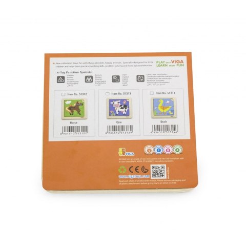 VIGA Poręczne Drewniane Puzzle Krówka Viga Toys VIGA Poręczne Drewniane Puzzle Krówka Viga Toys