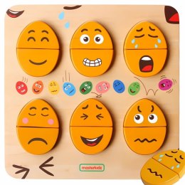 MASTERKIDZ Tablica do Nauki Emocji Drewniane Jajka jaki Humor? Montessori Masterkidz