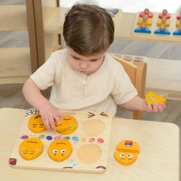 MASTERKIDZ Tablica do Nauki Emocji Drewniane Jajka jaki Humor? Montessori Masterkidz