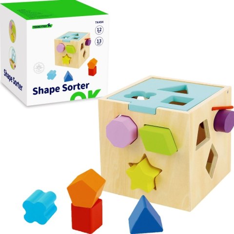 TOOKY TOY Drewniany Sorter Kolorowa Kostka z Kolorowymi Wzorami 13 el. Tooky Toy TOOKY TOY Drewniany Sorter Kolorowa Kostka z Kolorowymi Wzorami 13 el. Tooky Toy