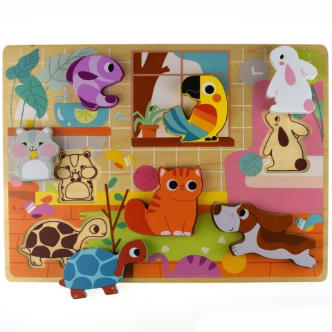 Tooky Toy Drewniane Puzzle Montessori Zwierzątka Dom Dopasuj Kształty Tooky Toy Tooky Toy Drewniane Puzzle Montessori Zwierzątka Dom Dopasuj Kształty Tooky Toy
