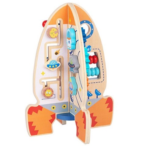 Tooky Toy Duża Drewniana Zabawka Edukacyjna Wielofunkcyjna Rakieta Tooky Toy Tooky Toy Duża Drewniana Zabawka Edukacyjna Wielofunkcyjna Rakieta Tooky Toy