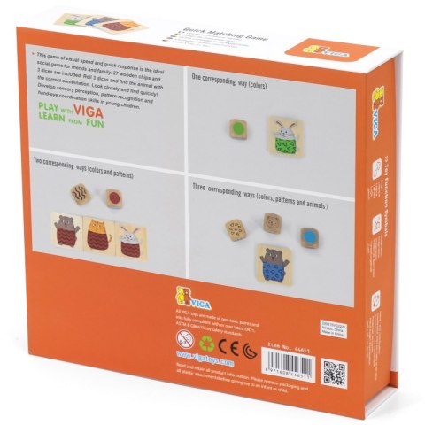 VIGA Drewniana Układanka Gra w Szybkie Dopasowanie 27 el. Viga Toys VIGA Drewniana Układanka Gra w Szybkie Dopasowanie 27 el. Viga Toys
