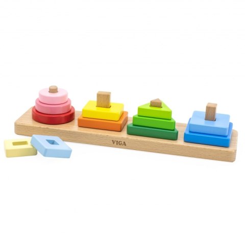 VIGA Drewniany Geometryczny Sorter Układanka Viga Toys VIGA Drewniany Geometryczny Sorter Układanka Viga Toys