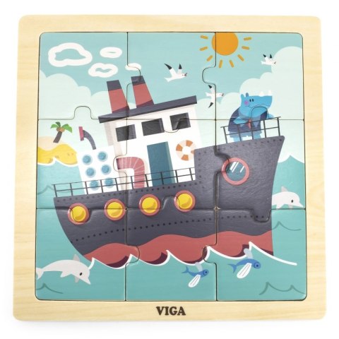 VIGA Poręczne Drewniane Puzzle Statek 9 elementów Viga Toys VIGA Poręczne Drewniane Puzzle Statek 9 elementów Viga Toys