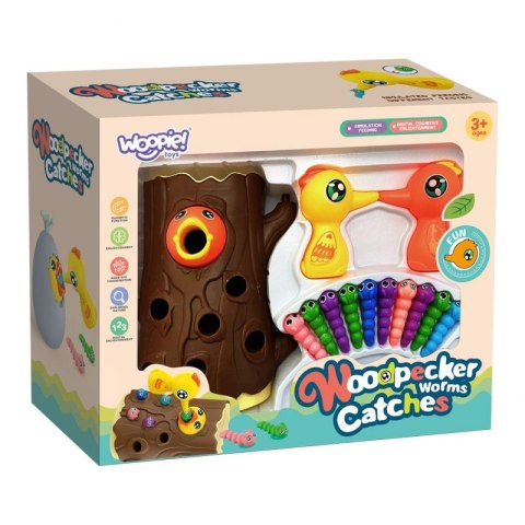 WOOPIE Magnetyczna Gra Zręcznościowa Złap Robaczka 2 Dzięcioły + 10 Robaczków Woopie WOOPIE Magnetyczna Gra Zręcznościowa Złap Robaczka 2 Dzięcioły + 10 Robaczków Woopie