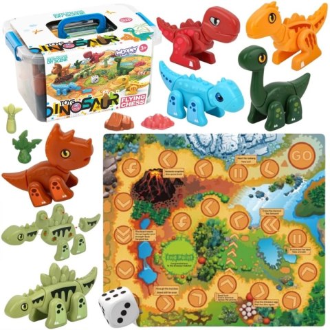 WOOPIE Zestaw Konstrukcyjny 2w1 Gra Planszowa Dinozaury + Kostka 46 el. Woopie WOOPIE Zestaw Konstrukcyjny 2w1 Gra Planszowa Dinozaury + Kostka 46 el. Woopie