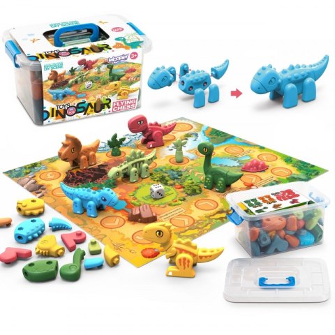 WOOPIE Zestaw Konstrukcyjny 2w1 Gra Planszowa Dinozaury + Kostka 46 el. Woopie WOOPIE Zestaw Konstrukcyjny 2w1 Gra Planszowa Dinozaury + Kostka 46 el. Woopie
