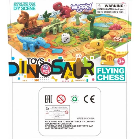 WOOPIE Zestaw Konstrukcyjny 2w1 Gra Planszowa Dinozaury + Kostka 46 el. Woopie WOOPIE Zestaw Konstrukcyjny 2w1 Gra Planszowa Dinozaury + Kostka 46 el. Woopie