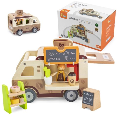 VIGA Food truck Drewniane Auto Kawiarnia Cukiernia Viga Toys VIGA Food truck Drewniane Auto Kawiarnia Cukiernia Viga Toys