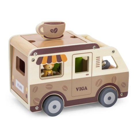 VIGA Food truck Drewniane Auto Kawiarnia Cukiernia Viga Toys VIGA Food truck Drewniane Auto Kawiarnia Cukiernia Viga Toys