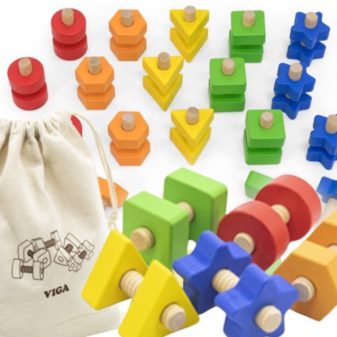 VIGA Nakrętki i Śrubki Dopasuj i Zakręcaj Zabawka Zręcznościowa Viga Toys VIGA Nakrętki i Śrubki Dopasuj i Zakręcaj Zabawka Zręcznościowa Viga Toys
