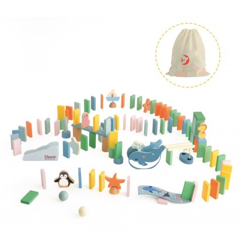 CLASSIC WORLD Drewniane Domino Tor Logiczny Przeszkód Układanka Montessori 100 el. Classic World CLASSIC WORLD Drewniane Domino Tor Logiczny Przeszkód Układanka Montessori 100 el. Classic World