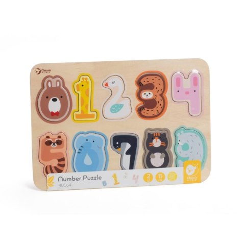 CLASSIC WORLD Drewniane Puzzle Numeryczne Cyferki Montessori 11 el. Classic World CLASSIC WORLD Drewniane Puzzle Numeryczne Cyferki Montessori 11 el. Classic World