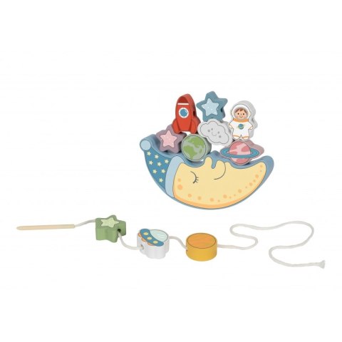 TOOKY TOY Kosmiczny Śpiący Księżyc Balansująca Układanka Drewniana Nawlekanka Montessori Kosmos Tooky Toy TOOKY TOY Kosmiczny Śpiący Księżyc Balansująca Układanka Drewniana Nawlekanka Montessori Kosmos Tooky Toy