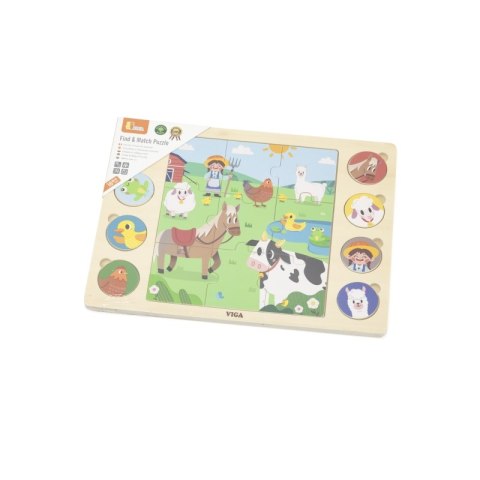 VIGA Drewniane Puzzle Odgadnij Po Cieniu - Farma Układanka 17 el. Viga Toys VIGA Drewniane Puzzle Odgadnij Po Cieniu - Farma Układanka 17 el. Viga Toys