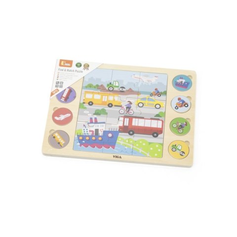 VIGA Drewniane Puzzle Odgadnij po Cieniu - Środki Transportu Układanka 17 el. Viga Toys VIGA Drewniane Puzzle Odgadnij po Cieniu - Środki Transportu Układanka 17 el. Viga Toys