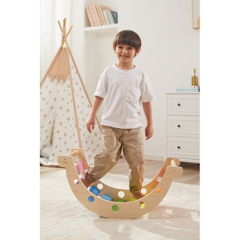 VIGA Drewniany Bujak Mostek 2w1 Huśtawka Montessori Tęczowa Viga Toys VIGA Drewniany Bujak Mostek 2w1 Huśtawka Montessori Tęczowa Viga Toys