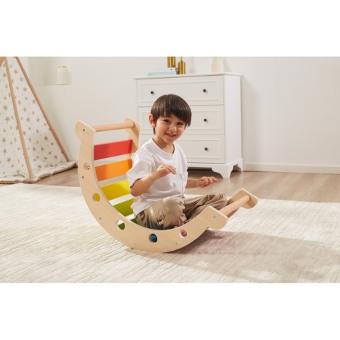 VIGA Drewniany Bujak Mostek 2w1 Huśtawka Montessori Tęczowa Viga Toys VIGA Drewniany Bujak Mostek 2w1 Huśtawka Montessori Tęczowa Viga Toys