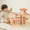 VIGA Drewniany Parking dla Samochodzików z Windą 4 Autka Helikopter Viga Toys