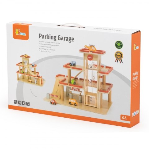 VIGA Drewniany Parking dla Samochodzików z Windą 4 Autka Helikopter Viga Toys VIGA Drewniany Parking dla Samochodzików z Windą 4 Autka Helikopter Viga Toys